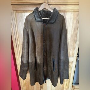 Men’s Brown leather coat  XXL